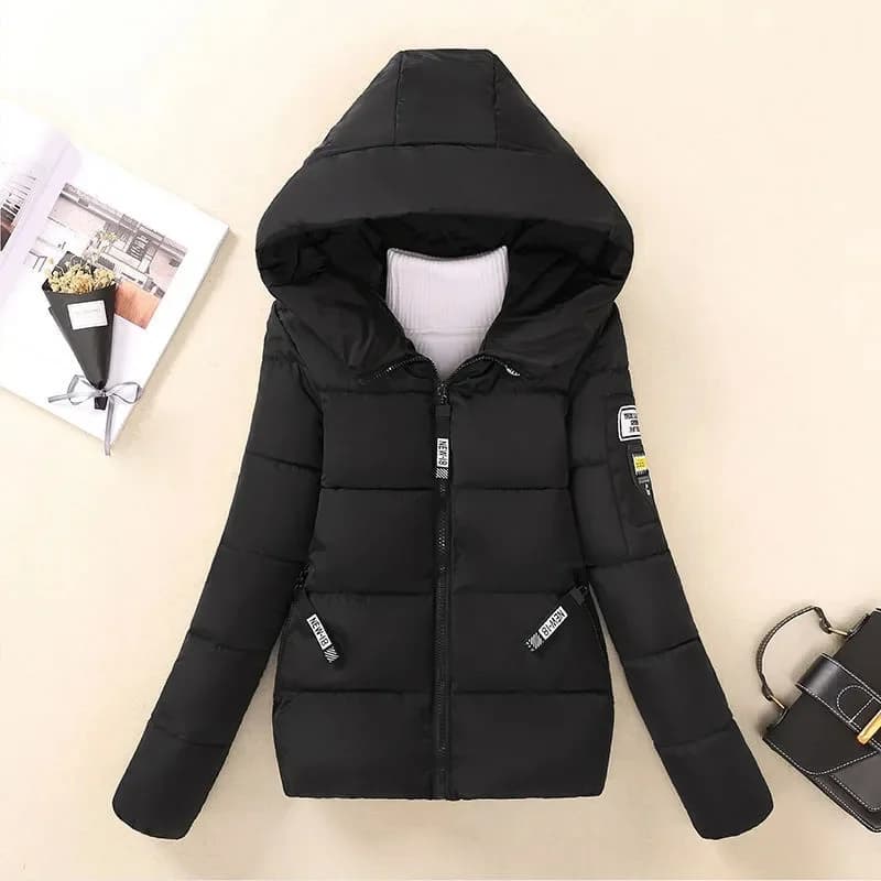 2025 Fashion Parkas Women's Short Cotton-padded Clothes Autumn Winter Student Thicken Hooded Jacket Warm Coats 6-colors 7-sizes