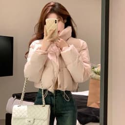 High Waist Cotton Jacket Women's Winter Fashion Sweet Style Thickened Long Sleeve Short Coat Stand Collar Bread Slimming Effect