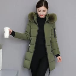 New Parka Women 2022 Winter Jacket Women Coat Hooded Outwear Female Parka Thick Waem Cotton Padded Fur collar Winter Basic Coats