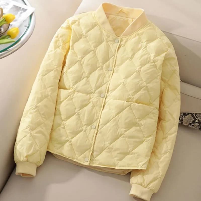 Women's Down Cotton Jacket 2024 Stand Collar Retro Versatile Lady Outerwear Korean Version Temperament Ladies Winter Parka Coat