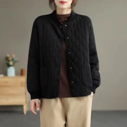 Autumn Winter Cotton Coat Women Quilted Jacket Trends Fashion Lightweight Jackets Long Sleeve Single Breasted Jacket Black New