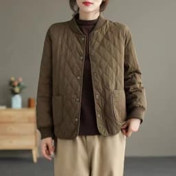 Autumn Winter Cotton Coat Women Quilted Jacket Trends Fashion Lightweight Jackets Long Sleeve Single Breasted Jacket Black New