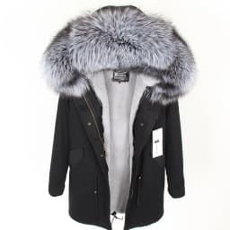 MAOMAOKONG 2026 Real Fur Coat New Fashion Fox Fur Collar Winter Women's Clothing Removable Lining Thickened Jacket Short Parka