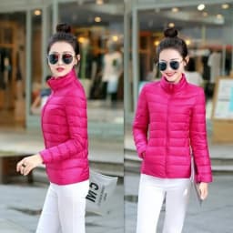 2027 Autumn Winter Down Jacket Women Parkas New Stand-UP Collar Warm Cotton Padded Jacket Light Thin Down Coats Ladies Outwear