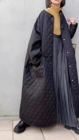Thickened Cotton Padded Long Sleeve Open Cardigan Women's Coat Autumn Winter Japanese Style New Casual Personality Diamond Pa...