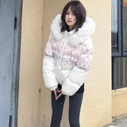 Women's Winter Tops Jacket Cotton Coat Striped Hooded Thickened Warm Vintage Simple Comfortable Leisure Fashion Niche Versatile