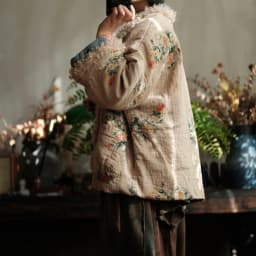 Johnature Women Vintage Winter Print Floral Parkas Patchwork Color Coats 2025 New Long Sleeve Warm Chinese Style Cotton Parkas