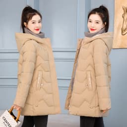 2025 New Women Down Cotton Jacket Korean Loose Thicken Warm Women'S Winter Jacket Hooded Print Women Parkas Coat Winter Outwear