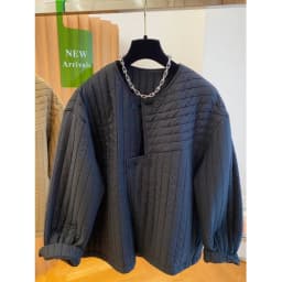 Korean Style round Neck Quilted Cotton Jacket Loose Casual Asymmetrical Zipper Warm Cotton Clothes Outerwear for Women