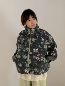 Winter New Vintage Lamb Velvet Printed Jacket Women's Loose Lazy Style Design Warm Cotton Coat Female Outerwear Coat