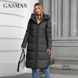 GASMAN 2024 Winter Jacket Women Brand High Quality Casual Long Women's Jackets Hooded Zipper Pocket Puffer Parkas Outwear 88607