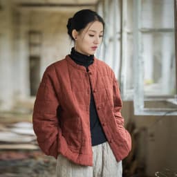 Johnature Women 2025 Winter New Ramie Cotton Parkas Stand Long Sleeve Plus Cotton Coats Warm Pockets Button Women Parkas