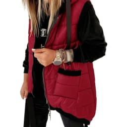 Autumn Winter Holiday Padded Vests Women Sleeveless Fashion Hooded Coats Pocket Zipper Lady Casual Chic Jackets Vest Streetwear
