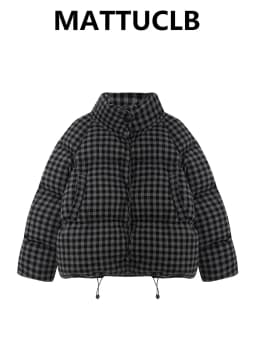 2025 Autumn Winter Women Y2k Japanese Harajuku Plaid Padded Jacket Stand Collar Down Jacket Korean Thick Parkas Outwears Design