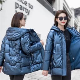 2026 New Winter Jacket Women Parkas Glossy Down Cotton Padded Parka Female Jacket Solid ColorThick Outwear Hooded Warm Outcoat