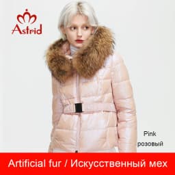 Astrid 2022 New Winter Women's coat women warm thick parka fashion black short Jacket with raccoon fur hood female clothing 7267