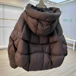 Women's Short Hooded Cotton Jacket Mili Beige Winter Warmth Bread Style Coat Long Sleeve Commute Pure Color Chinese Production