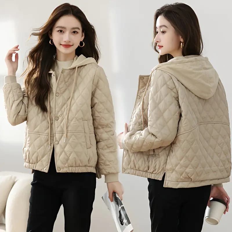 Fall Winter New Style Women's Short Lightweight Fashionable Cotton Jacket Warm Stylish Korean Loose Fit Hooded Coat