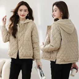 Fall Winter New Style Women's Short Lightweight Fashionable Cotton Jacket Warm Stylish Korean Loose Fit Hooded Coat