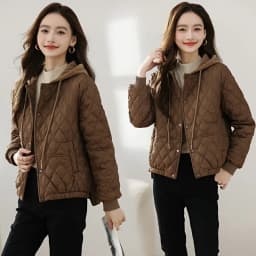 Fall Winter New Style Women's Short Lightweight Fashionable Cotton Jacket Warm Stylish Korean Loose Fit Hooded Coat