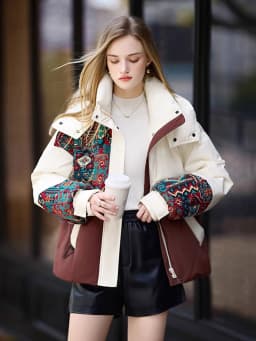 Winter Embroidery Hooded Patchwork Down Jacket Women White Duck Down Warm Jackets Female Thick Quilted Short Parka Outwears Coat