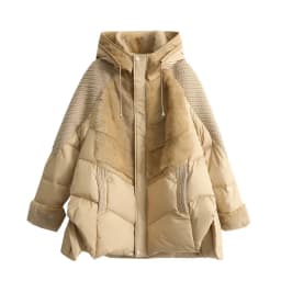 Winter Hooded Parker Female Loose Down Jacket Women 2024 Knitting Patchwork Warm Coat Women Cotton Padded Jacket Outerwear