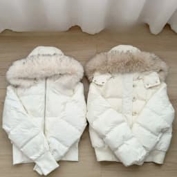Ladies White Hooded Cropped Padded Jacket Faux Fur Collar Single Breasted Warm Winter Thick Outerwear Street Fashion Clothing