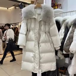 2026 Y2K Vintage Korean Long Winter Outerwear For Women Faux Fur Collar Warm Overcoat Casual Atmosphere Parka Jacket