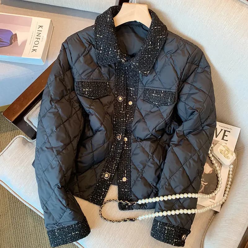 Autumn and Winter New Women's Elegant Cotton Clothes with Small Fragrance Design Fashionable Thickened Warm Parker Coat