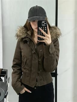 Winter Warm Windproof Faux Fur Hood Parka Women Loose Thick Cotton Padded Coat Casual Daily Outdoor Street Fashion Outer Tops