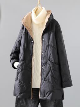 Artistic Loose Fit Long Lightweight Cotton Jaet Women's Winter Casual Warm Coat Stand Collar Color Blo Outerwear