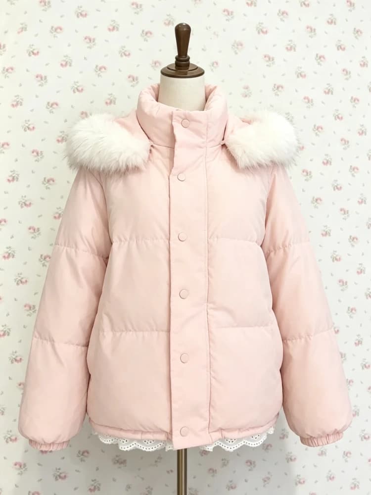 2026 Winter Y2K American Vintage Women Cotton Padded Parkas Jacket Faux Fur Collar Korean Style Warm Casual Outer Coats Tops