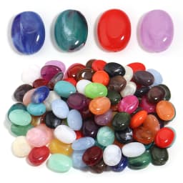 20pcs/lot Imitation Jade Stone Acrylic Beads Dual Color Flat Oval Loose Spacer Beads For DIY Bracelet Phone Chains Accessories