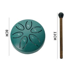 3 Inches 6 Tones Steel Tongue Drum Outdoors Rain Drum Instrument Mini Hand Drum Ethereal Drum Sticks Percussion Drum Accessories