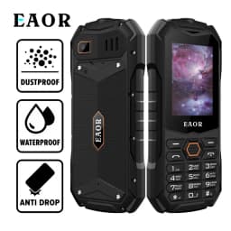 EAOR 2G Slim Rugged Phone IP68 Waterproof Outdoor Keypad Phones 2000mAh Big Battery Dual SIM Feature Phone with Glare Torch