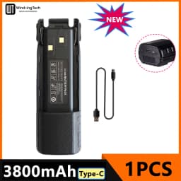 Baofeng UV 82 Li-ion Battery 2800/3800/4200mAh USB Type C BL-8 For UV82 Plus Walkie Talkies UV-8D UV-82WX Ham Radios Camouflage
