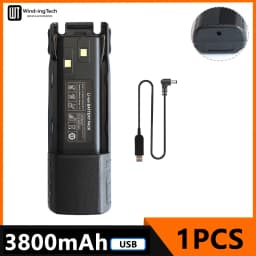 Baofeng UV 82 Li-ion Battery 2800/3800/4200mAh USB Type C BL-8 For UV82 Plus Walkie Talkies UV-8D UV-82WX Ham Radios Camouflage