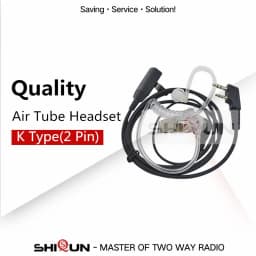 Quansheng UV-K5 Walkie Talkie Headset with Mic 2 Pin Acoustic Air Tube Earpiece UV-5R Kenwood Baofeng UV-5R UV-17 Radio UV-13Pro