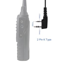 Quansheng UV-K5 Walkie Talkie Headset with Mic 2 Pin Acoustic Air Tube Earpiece UV-5R Kenwood Baofeng UV-5R UV-17 Radio UV-13Pro