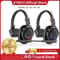 SYNCO XTALK X2 X5 2.4G Wireless Intercom Headset System 2-Person 350M 1148FT 24H Working Time Noise Reduction for Video Shooting