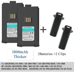 Baofeng UV-5RM Battery 2500/3800mAh Original High Power Type-C Charging BF-K5 Plus UV-5RH Pro Walklie Talkie Rechargable Battery