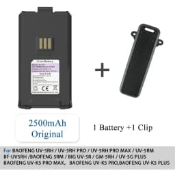 Baofeng UV-5RM Battery 2500/3800mAh Original High Power Type-C Charging BF-K5 Plus UV-5RH Pro Walklie Talkie Rechargable Battery