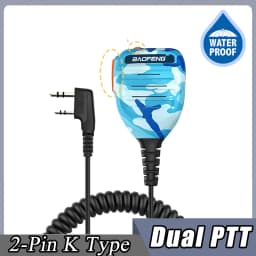 Baofeng UV-5R PTT Waterproof UV-9R Walkie Talkie Speaker Radio Microphone Keenwood 2-Pin Type Handheld Mic For UV-82 UV16 888S