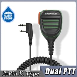 Baofeng UV-5R PTT Waterproof UV-9R Walkie Talkie Speaker Radio Microphone Keenwood 2-Pin Type Handheld Mic For UV-82 UV16 888S