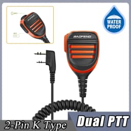 Baofeng UV-5R PTT Waterproof UV-9R Walkie Talkie Speaker Radio Microphone Keenwood 2-Pin Type Handheld Mic For UV-82 UV16 888S