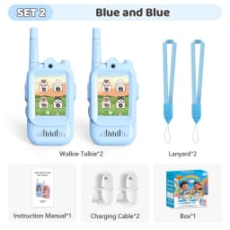 2 PCS Kids Video Walkie Talkie Variable Sound USB Charging Children Indoor Outdoor Toys for Travel Birthday Boys Girls Gifts New