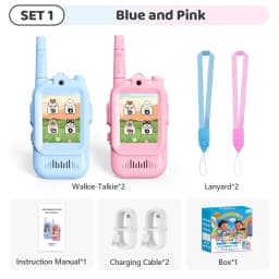 2 PCS Kids Video Walkie Talkie Variable Sound USB Charging Children Indoor Outdoor Toys for Travel Birthday Boys Girls Gifts New