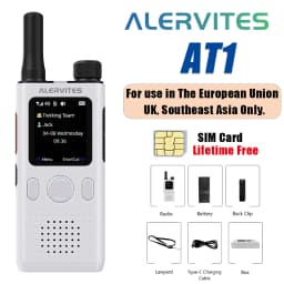 ALERVITES PoC AT1 Global Mini Walkie Talkie Baofeng Radio 4G APP Setting Type-C Charging Ultra-light Thin Single Call Nationwide