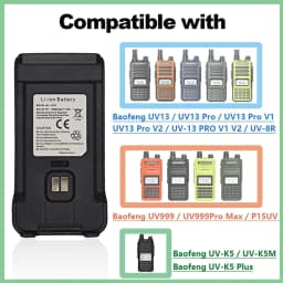 BAOFENG UV13PRO Walkie Talkie Battery UV8R P15UV UV999 High Capacity Type-C Battery For Baofeng UVK5 PLUS UV13 Pro V1 V2 Radio