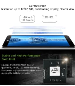 Hot Wholesales 8 INCH AR1 Windows 10 Tablet 8GB RAM 128GB ROM Intel Z3735F/Z8300 Quad Core Dual Cameras 1280 X 800 IPS WIFI